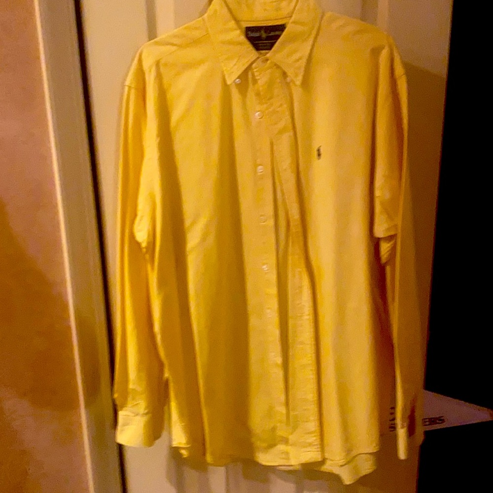 Large Ralph Lauren yellow long sleeve button down